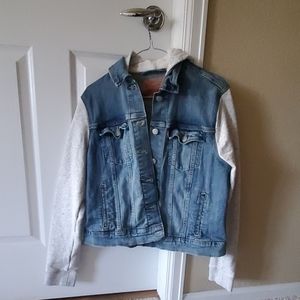 Levi Strauss jean jacket with sweatshirt sleeves